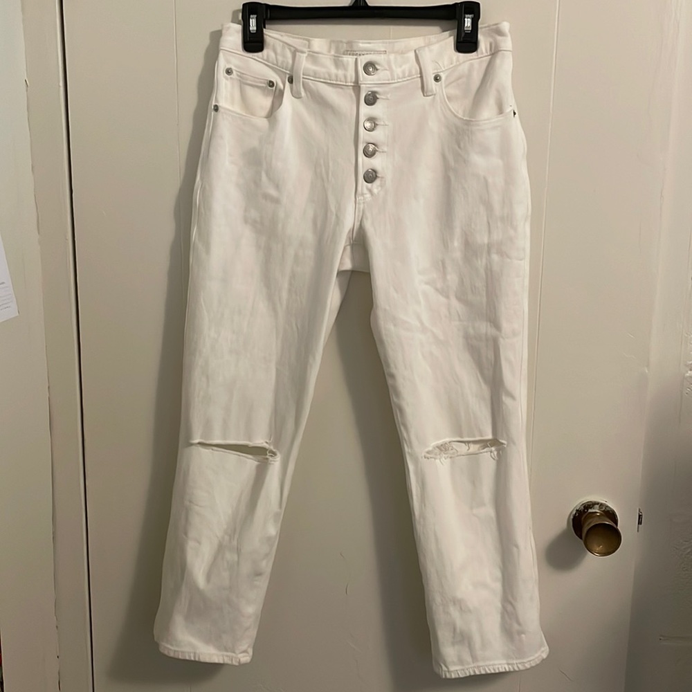 Lucky Brand white straight leg pants, EUC!
